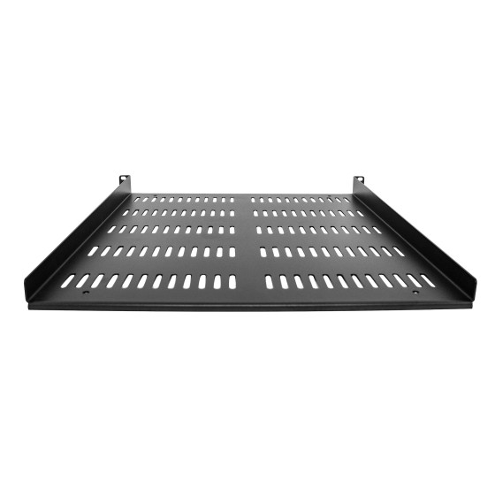 StarTech.com Étagère Rack 19 pouces 1U - Plateau Rackable Universel Ventilé - Étagère Cantilever Baie de Brassage 19" - Rangement Rack - Max 25kg - Profondeur 50cm (20") - Noir (SHELF-1U-20-FIXED-V) - Étagère pour rack - noir - 1U - 19"