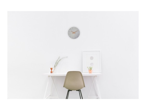 1 Horloge murale milena grise 30 cm cadran bois