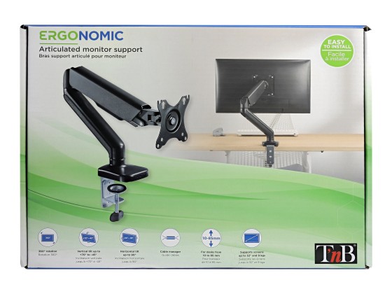 1 Bras porte-écran simple articulé Ergo Line Noir
