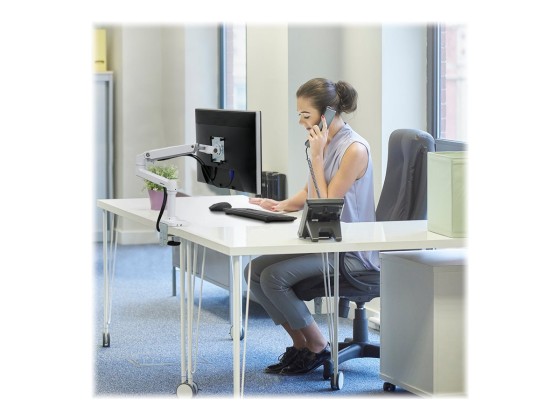 Ergotron LX - Kit de montage (bras articulé, fixation par pince pour bureau, poteau, support d'extension) - pour Écran LCD - aluminium, acier - blanc - Taille d'écran : jusqu'à 34 pouces - ordinateur de bureau
