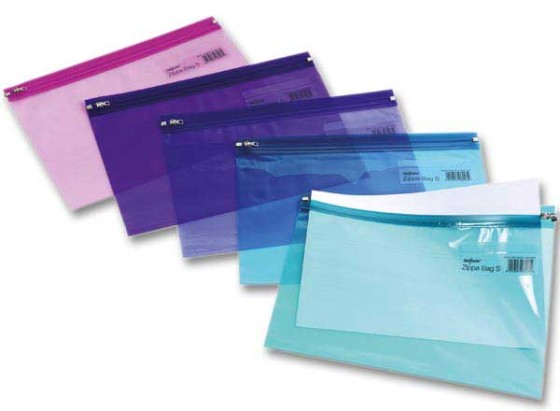 1 Sachet de 5 Enveloppes Zip pour format A4 - assortis