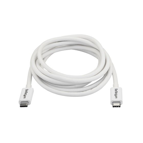 StarTech.com Câble Thunderbolt 3 de 2 m - 20 Gb/s - TB USB-C DP - Blanc - Câble Thunderbolt - 24 pin USB-C (M) pour 24 pin USB-C (M) - USB 3.1 Gen 2 / Thunderbolt 3 / DisplayPort 1.2 - 2 m - support 4K - blanc - pour P/N: CDP2HDUACP, CDP2HDUACPW