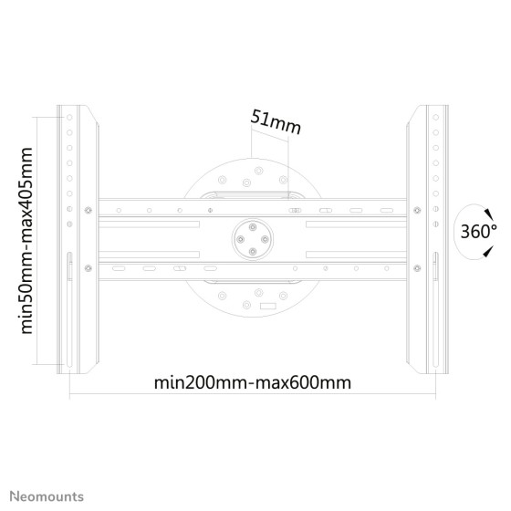NEOMOUNTS LED-WR100BLACK Support pour écran mural 37-75p - rotatif