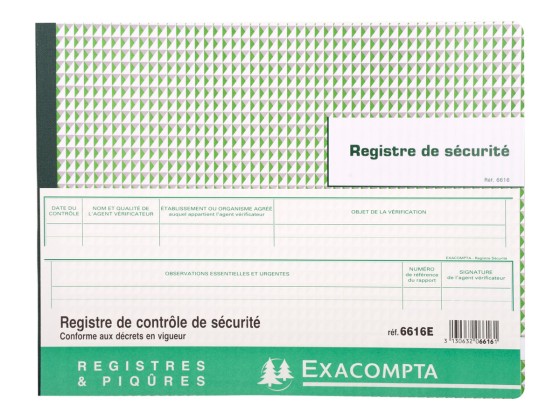 1 Piqûre des contrôles de sécurité - 24x32 cm - 20 pages