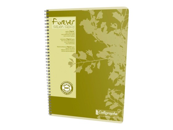 1 Cahier spirale recyclé A4, 70g, 5x5,180 pages