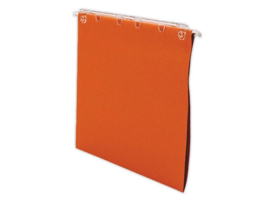 1 Boite de 25 Dossiers suspendus tiroirs Kraft recyclé - orange - Fond V