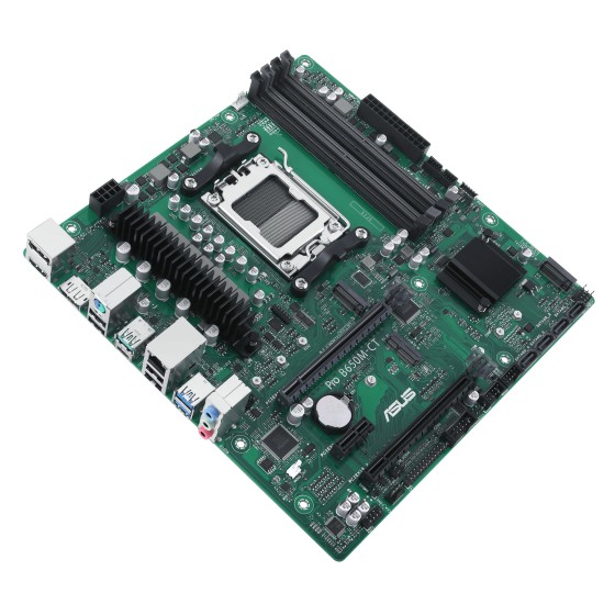 ASUS PRO B650M-CT-CSM - Carte-mère - micro ATX - Socket AM5 - AMD B650 Chipset - USB-C 3.2 Gen2, USB 3.2 Gen 2, USB 3.2 Gen 1 - Gigabit LAN - carte graphique embarquée (unité centrale requise) - audio HD (8 canaux)