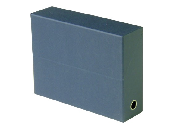 1 Boîte de transfert toilée dos 9 cm bleu foncé