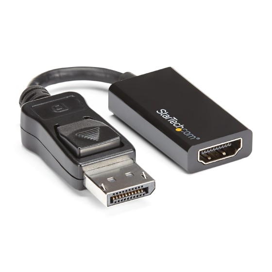 StarTech.com Adaptateur DisplayPort vers HDMI - Convertisseur DP vers HDMI - M/F - Ultra HD 4K 60 Hz - Noir (DP2HD4K60S) - Convertisseur vidéo - DisplayPort - HDMI - pour P/N: DK30C2DAGPD, TB32DP14, TB32DP2T, TB3DK2DHV, TB3DK2DHVUE