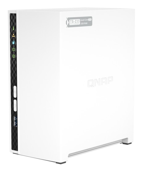 QNAP TS-233 2 bay ARM 2.0GHz Quad core 2xSATA 6Gb/s 2Go RAM on-board 1xGbE 1xUSB3.2 Gen1 and 2xUSB2.0