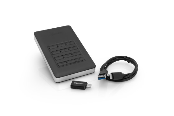 Verbatim Store 'n' Go Portable - Disque dur - chiffré - 1 To - externe (portable) - USB 3.1 Gen 1 (USB-C connecteur) - AES 256 bits