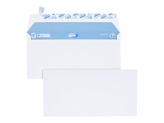 1 Boite de 200 Enveloppes extra blanches DL 110x220 100 g bande de protection