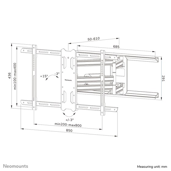 NEOMOUNTS WL40S-850BL18 Support pour écran mural 43-86p - orientable - installation rapide