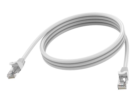 RJ45 (m) à RJ45 (m) - paire torsadée blindée STP - CAT 6a - 10 Gbps - 24 AWG - avec manchon - 1 m - blanc