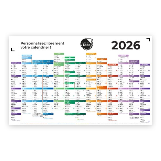 CALENDRIER MAXI COULEUR  (63 x 40,5 CM) - PERSONNALISABLE