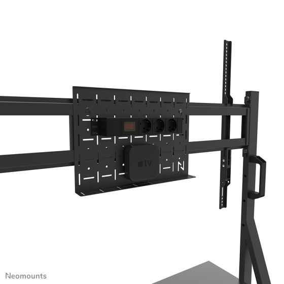 NEOMOUNTS FL50-525BL1 Support au sol mobile pour écran 55-86p - étagère multimédia incluse - installation rapide - TÜV