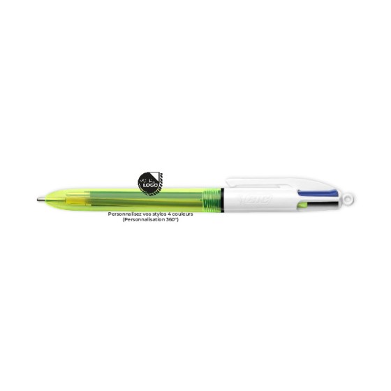 STYLO BIC 4 COULEURS FLUO