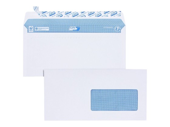 1 Boite de 200 Enveloppes bande siliconée blanches 110x220 mm avec fenêtre 45x100 90g