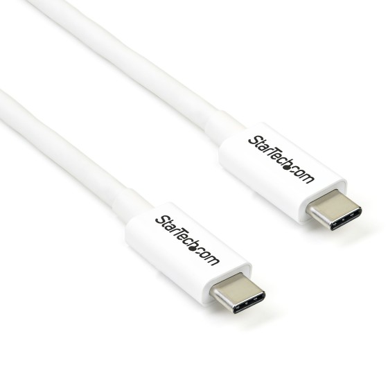 StarTech.com Câble Thunderbolt 3 de 2 m - 20 Gb/s - TB USB-C DP - Blanc - Câble Thunderbolt - 24 pin USB-C (M) pour 24 pin USB-C (M) - USB 3.1 Gen 2 / Thunderbolt 3 / DisplayPort 1.2 - 2 m - support 4K - blanc - pour P/N: CDP2HDUACP, CDP2HDUACPW