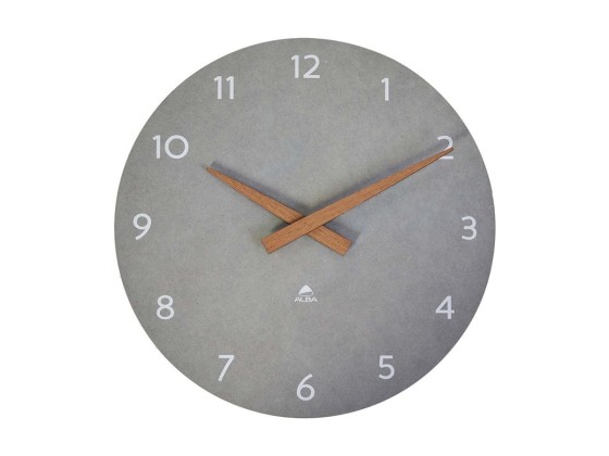 1 Horloge murale milena grise 30 cm cadran bois