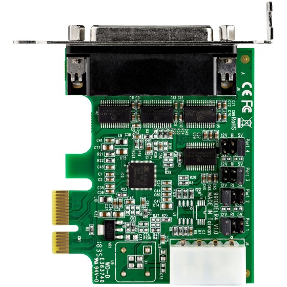 StarTech.com Carte série PCI Express RS232 à 4 ports - Adaptateur - Adaptateur série - PCIe profil bas - RS-232 x 4