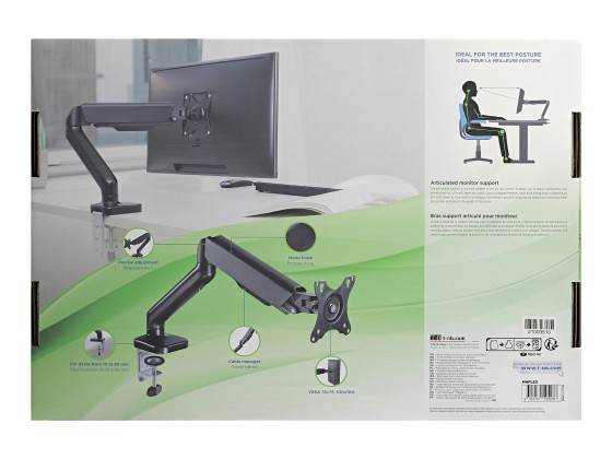 1 Bras porte-écran simple articulé Ergo Line Noir