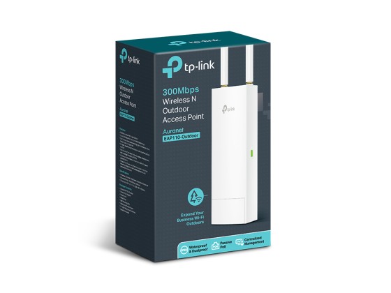 TP-LINK 300Mbps Wireless N Outdoor Access Point, Qualcomm, 300Mbps at 2.4GHz, 802.11b/g/n, 1 10/100Mbps LAN, Passive PoE Supported,
