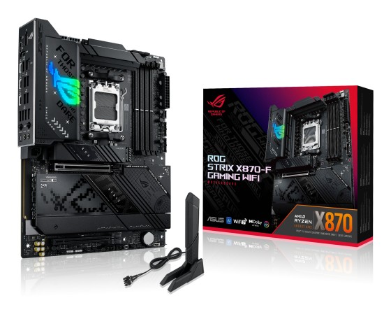 ASUS ROG STRIX X870-F GAMING WIFI - Carte-mère - ATX - Socket AM5 - AMD X870 Chipset - USB4, USB 3.2 Gen 2, USB-C 3.2 Gen2, USB 3.2 Gen 1, USB-C 3.2 Gen 2x2 - Wi-Fi 7, 2.5 Gigabit LAN, Bluetooth - carte graphique embarquée (unité centrale requise) - audio