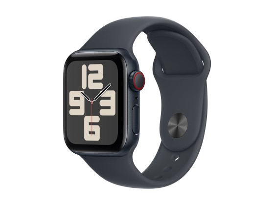 Apple Watch SE (GPS + Cellular) - 2e génération - 40 mm - aluminium minuit - montre intelligente avec bande sport - fluoroélastomère - minuit - taille du bracelet : S/M - 32 Go - Wi-Fi 4, Bluetooth, LTE - 4G - 27.8 g