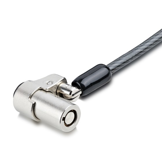 StarTech.com Câble Antivol PC Compatible avec Noble Wedge®, Verrou à Clé - Câble de sécurité - argent, noir - 2 m