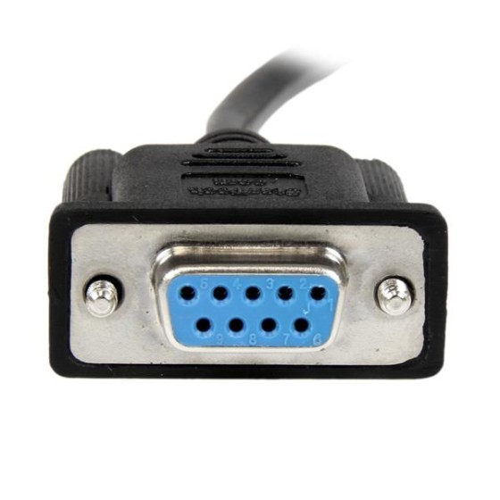 StarTech.com Câble null modem série DB9 RS232 de 2m - Cordon série DB9 vers DB9 - Femelle / Femelle - Noir - Câble de modem nul - DB-9 (F) pour DB-9 (F) - 2 m - moulé, vis moletées - noir - pour P/N: PCI2S5502, PEX4S953, PEX4S953LP