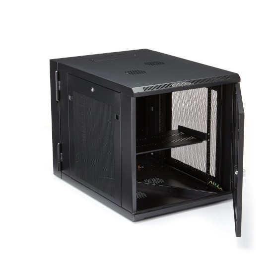 StarTech.com Rack serveur 12U à montage mural - Boîtier armoire serveur à charnières - Jusqu'à 81,2 cm de profondeur (RK1232WALHM) - Armoire de rack - montable sur mur - noir - 12U