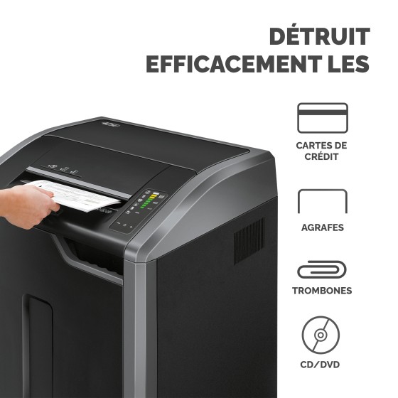 1 Destructeur collectif FELLOWES 425Ci 114L coupe croisée 32 feuilles