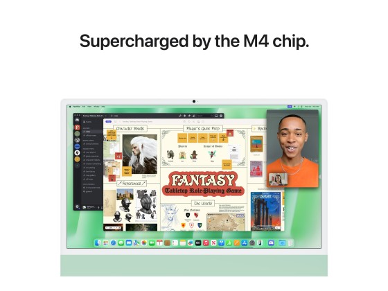Apple iMac with 4.5K Retina display - Tout-en-un M4 - RAM 16 Go - SSD 256 Go - Apple M4 10-core - Gigabit Ethernet, IEEE 802.11ax (Wi-Fi 6E), Bluetooth 5.3 - macOS Sequoia 15.0 - moniteur : LED 24" 4480 x 2520 (4.5K) - clavier : Français - vert