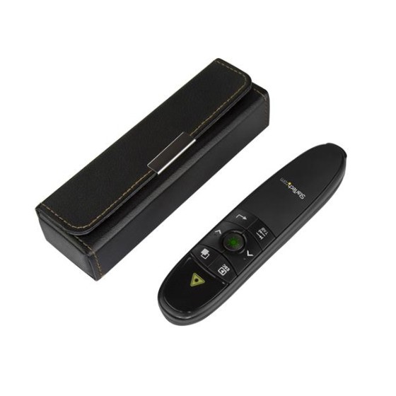 StarTech.com Télécommande de présentation sans fil avec pointeur laser vert - 27m - Zapette pour Mac / Windows (PRESREMOTEG) - Télécommande de présentation - RF - noir