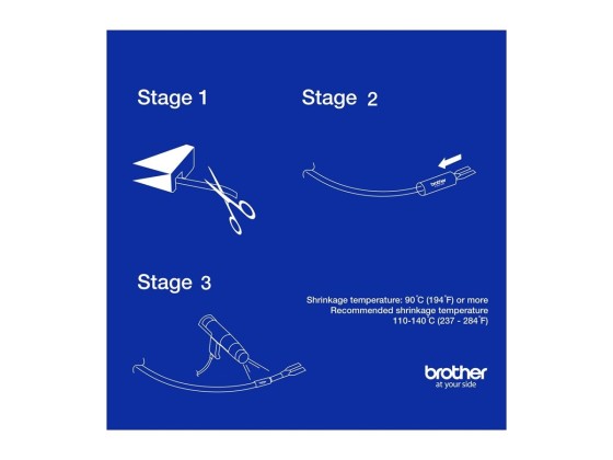 BROTHER Heat Shrink Tube Black on White 9.0mm