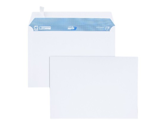 1 Boite de 200 Enveloppes blanches C5 100g bande de protection