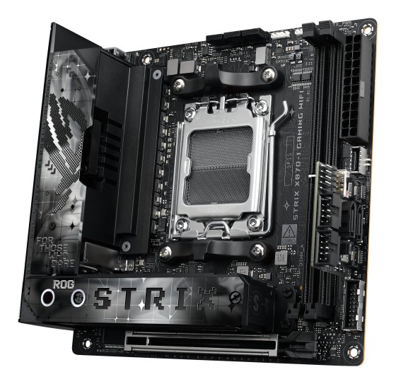 ASUS ROG STRIX X870-I GAMING WIFI - Carte-mère - mini ITX - Socket AM5 - AMD X870 Chipset - USB4, USB 3.2 Gen 2, USB-C 3.2 Gen2, USB 3.2 Gen 1 - Wi-Fi 7, Bluetooth, 2.5 Gigabit LAN - carte graphique embarquée (unité centrale requise) - audio HD (8 canaux)