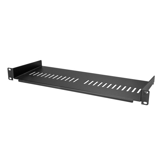 StarTech.com Étagère rack 1U - Ventilée - Profondeur de 175 mm - Acier - Étagère cantilever - Montable en armoire serveur (CABSHELF1U7V) - Étagère pour rack - noir - 1U - 7"