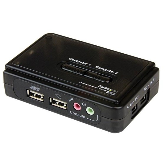 StarTech.com Kit commutateur KVM USB VGA à 2 ports avec audio et câbles - Switch écran clavier souris - Noir - Commutateur écran-clavier-souris/audio - 2 x KVM / audio - 1 utilisateur local - de bureau