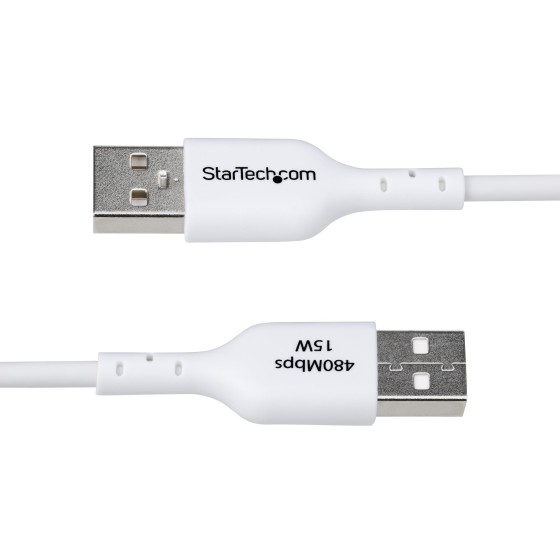 StarTech.com 3ft (1m) White USB-A to USB-C Charging Cable/Cord, M/M - Câble USB - USB (M) pour 24 pin USB-C (M) - USB 2.0 - 3 A - 1 m - charge et synchronisation, sans halogène, passif, USB Fast Charge (15W) - blanc