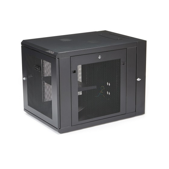 StarTech.com Rack serveur 12U à montage mural - Boîtier armoire serveur à charnières - Jusqu'à 81,2 cm de profondeur (RK1232WALHM) - Armoire de rack - montable sur mur - noir - 12U