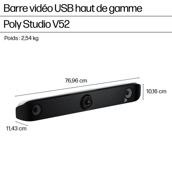 HP Poly Studio V52 - Barre de visioconférence - Barre vidéo USB