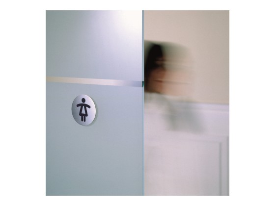 1 Plaque de signalisation ronde "Toilettes femmes"