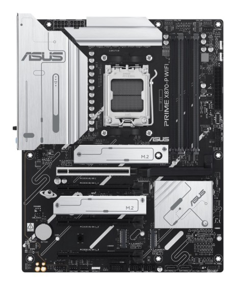 ASUS PRIME X870-P WIFI - Carte-mère - ATX - Socket AM5 - AMD X870 Chipset - USB4, USB 3.2 Gen 2, USB-C 3.2 Gen2, USB 3.2 Gen 1 - Wi-Fi 7, Bluetooth, 2.5 Gigabit LAN - carte graphique embarquée (unité centrale requise) - audio HD (8 canaux)