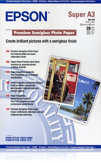 Epson Pap Photo Premium Semi Glacé A3+ (20f./251g)