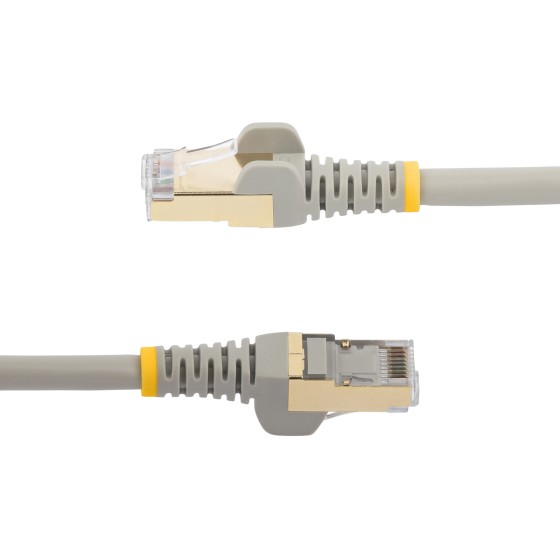 StarTech.com 5m CAT6A Ethernet Cable, 10 Gigabit Shielded Snagless RJ45 100W PoE Patch Cord, CAT 6A 10GbE STP Network Cable w/Strain Relief, Grey, Fluke Tested/UL Certified Wiring/TIA - Category 6A - 26AWG (6ASPAT5MGR) - Cordon de raccordement - RJ-45 (M)