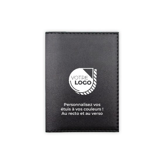 ETUIS CARTE GRISE SIMILI CUIR + ETUI CRISTAL IMPRESSION RECTO/VERSO