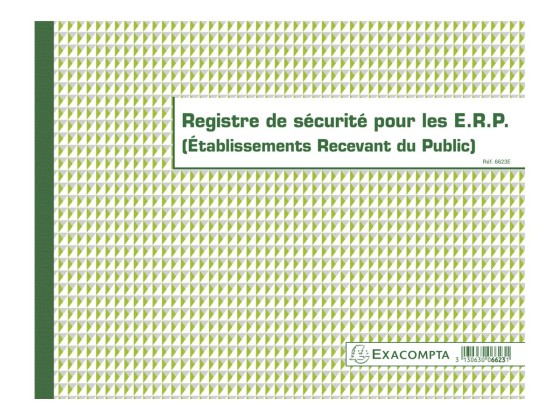 1 Registre de sécurité pour les ERP - 24x32 cm - 32 pages