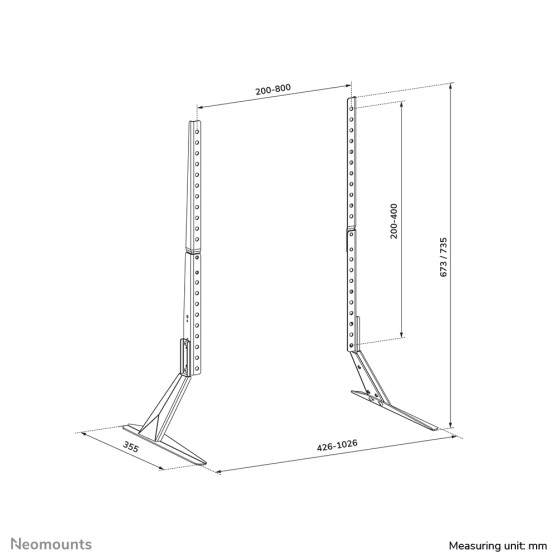 NEOMOUNTS DS45-430BL19 Support de bureau pour écran à poser 23-75p